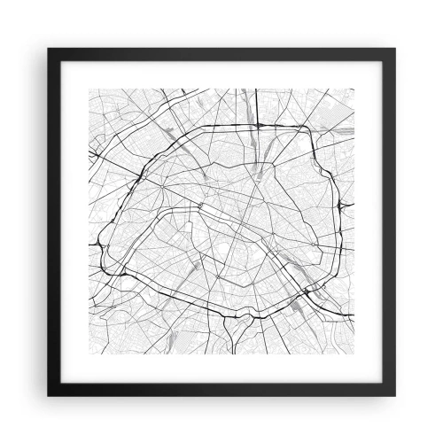 Plakat i sort ramme - Paris' blomst - 40x40 cm