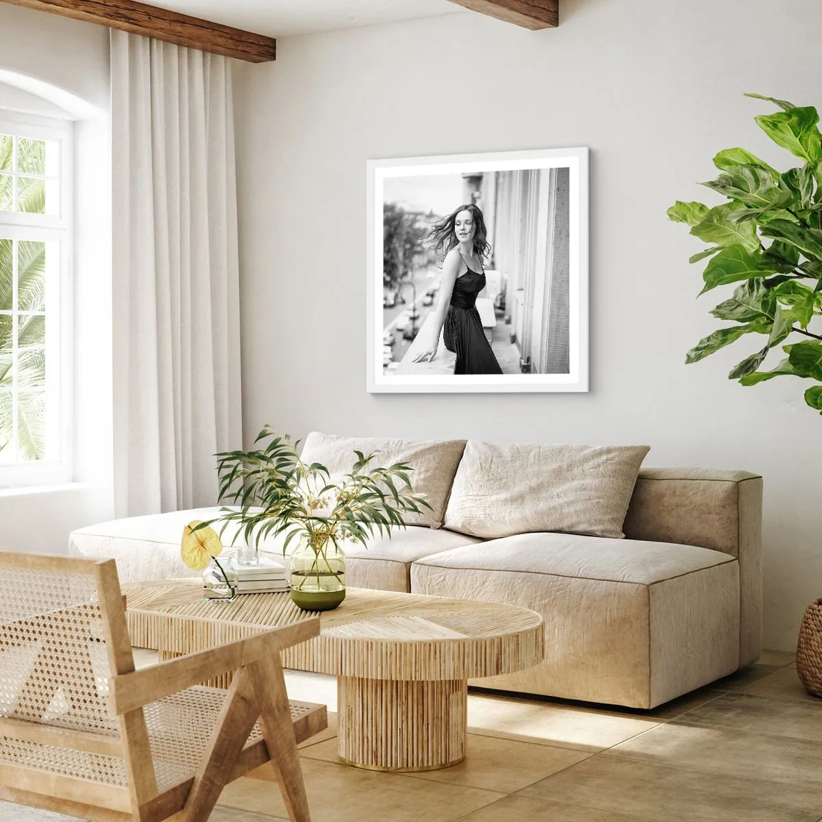 Plakat i hvid ramme - Bestemt en pariser - 50x50 cm