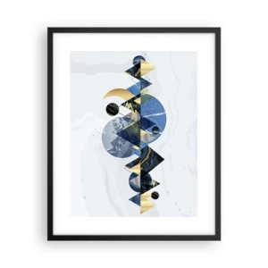 Plakat i sort ramme - Geometrisk landskab - 40x50 cm