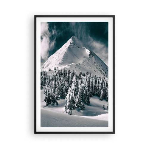 Plakat i sort ramme - Land med sne og is - 61x91 cm