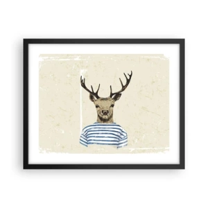 Plakat i sort ramme - Fordi jeg kan lide stribede skjorter! - 50x40 cm