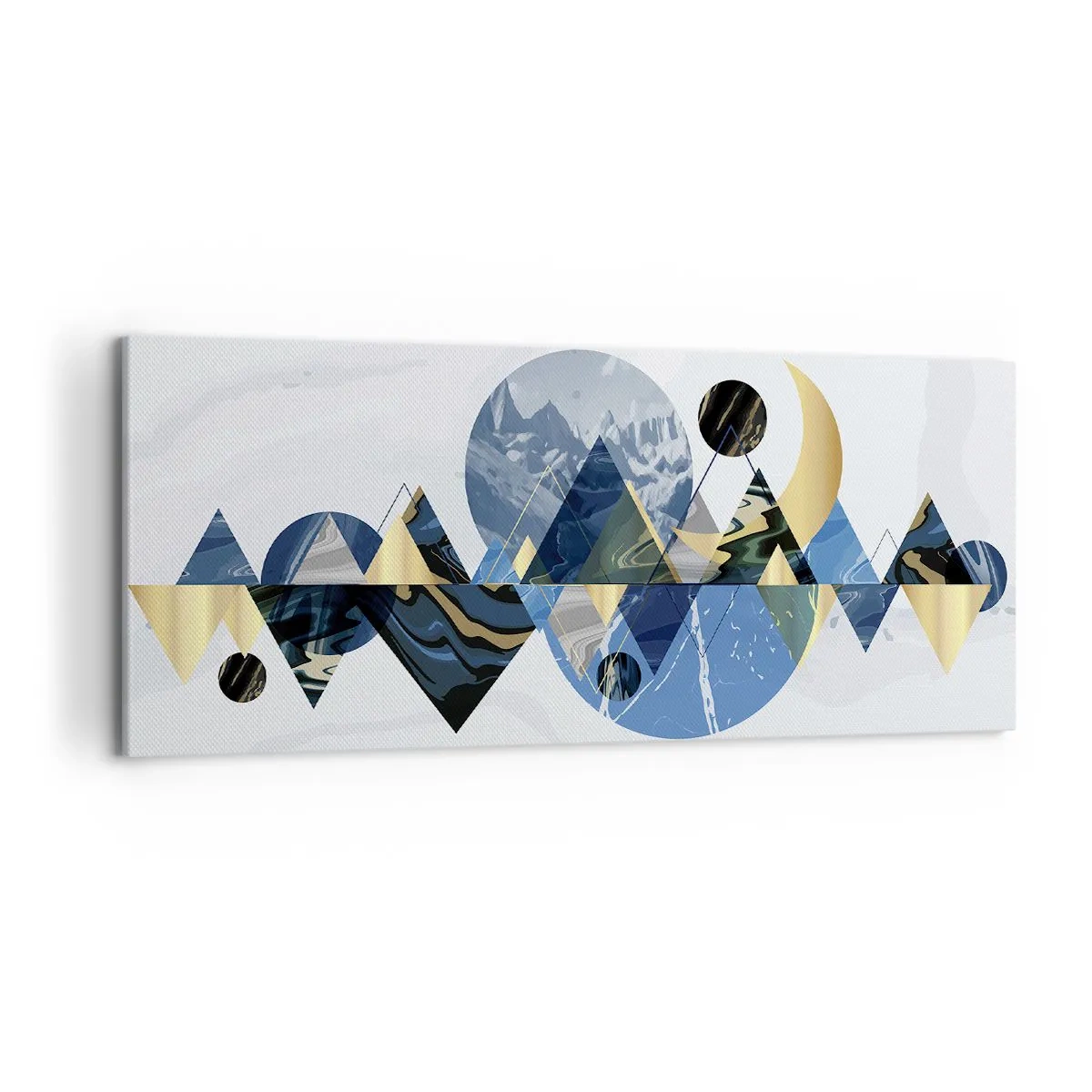 Lærredstryk - Billede på lærred - Geometrisk landskab - 120x50 cm