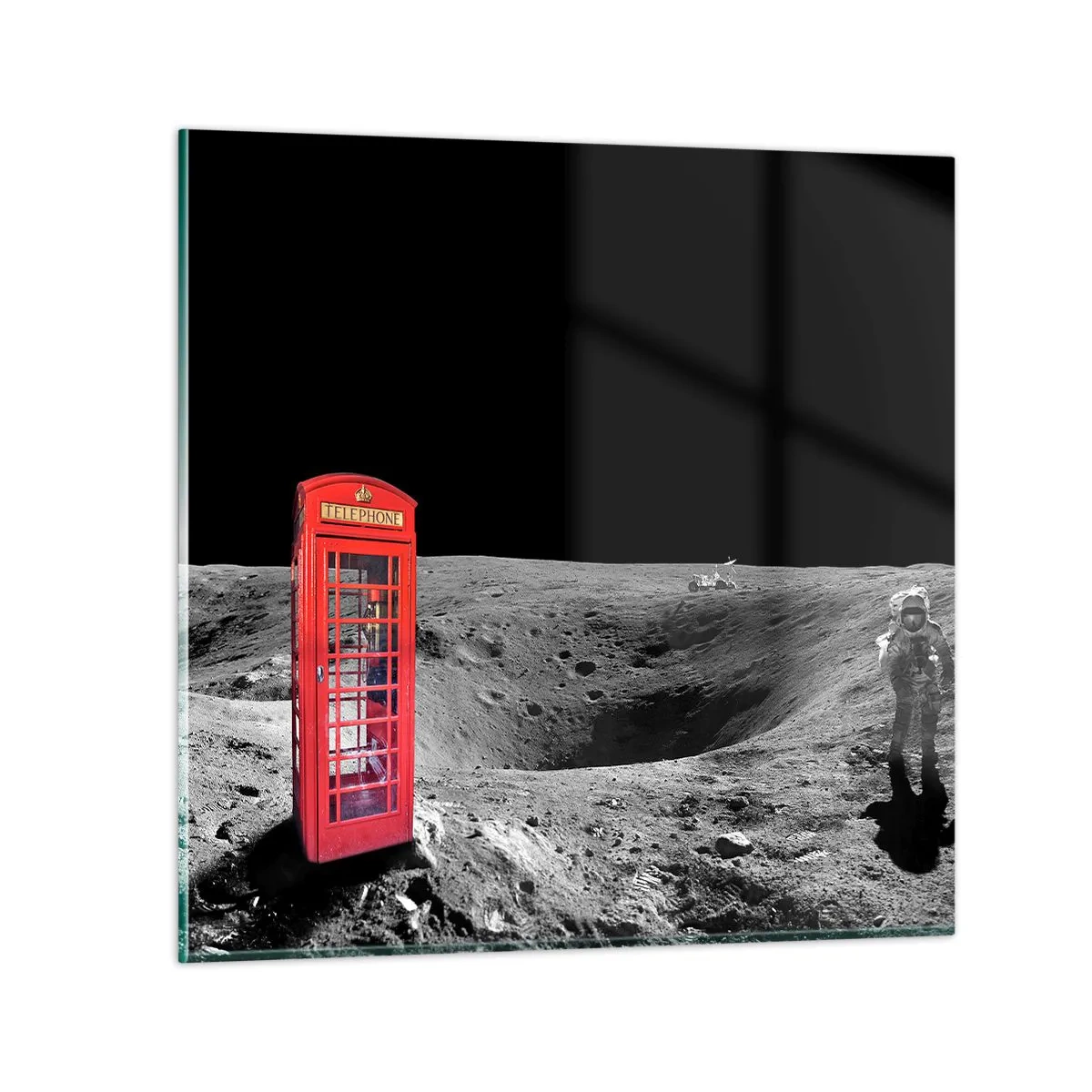 Billede på glas - Kosmisk vittighed - 70x70 cm