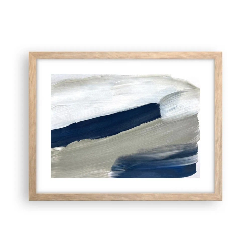 Plakat i ramme af lyst egetræ - Møde med det hvide - 40x30 cm