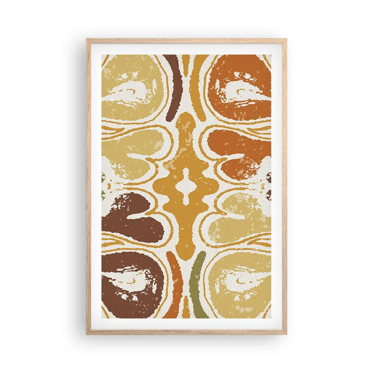 Plakat i ramme af lyst egetræ - Sentimental abstraktion - 61x91 cm