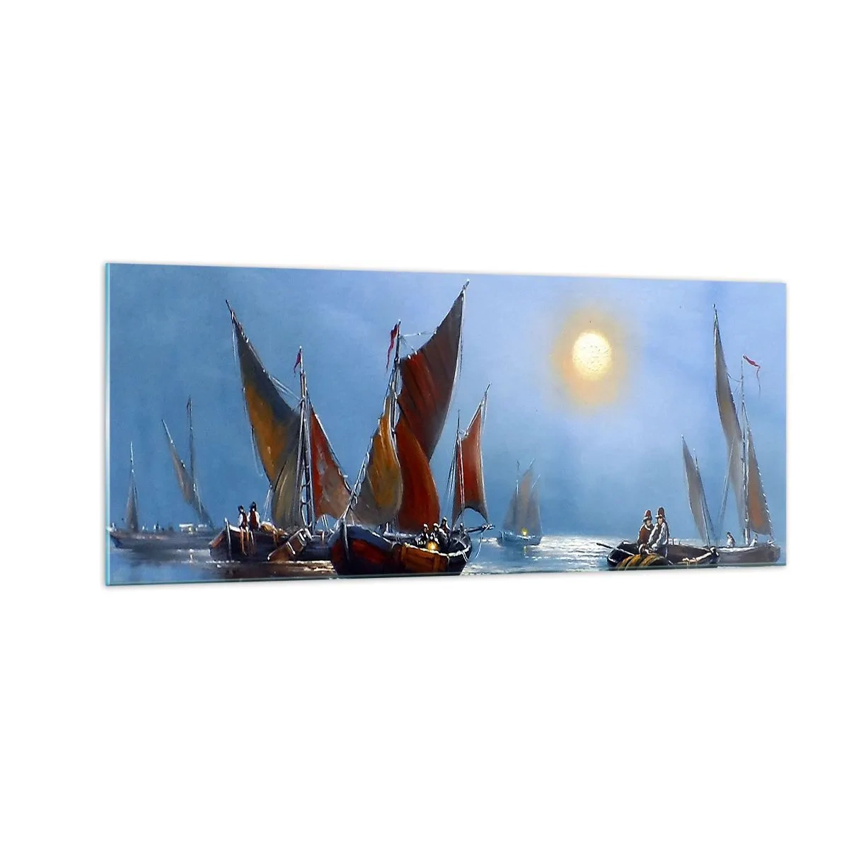Billede på glas - Natfiskeri - 100x40 cm