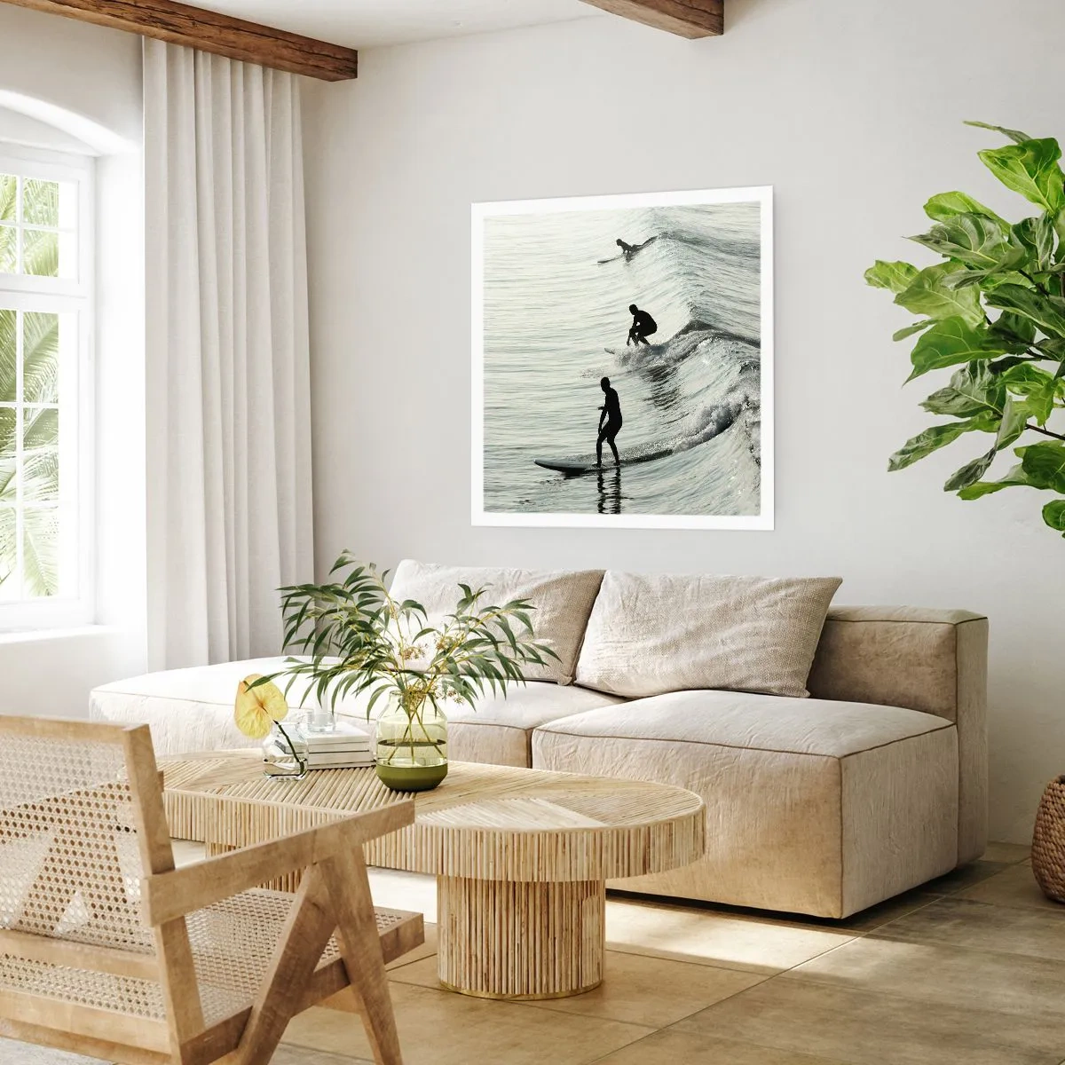 Plakat - Mødet med bølgen - 60x60 cm