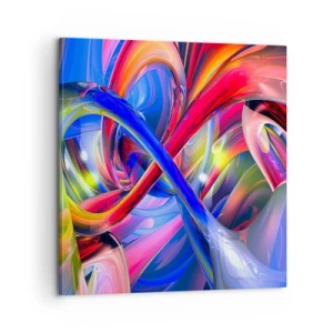 Lærredstryk - Billede på lærred - En dans af farver - 60x60 cm