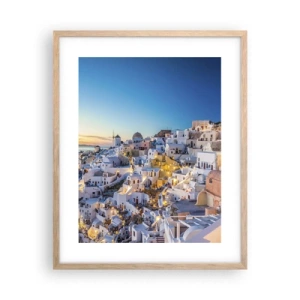 Plakat i ramme af lyst egetræ - Essensen af græskhed - 40x50 cm