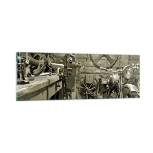 Billede på glas - I onkel Wladeks skur - 90x30 cm