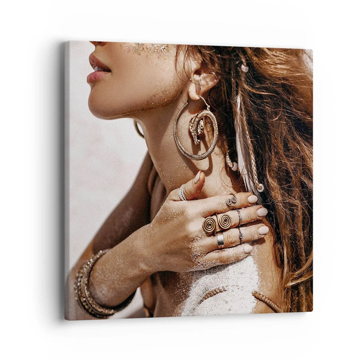 Lærredstryk - Billede på lærred - Dronning af den vilde strand - 40x40 cm