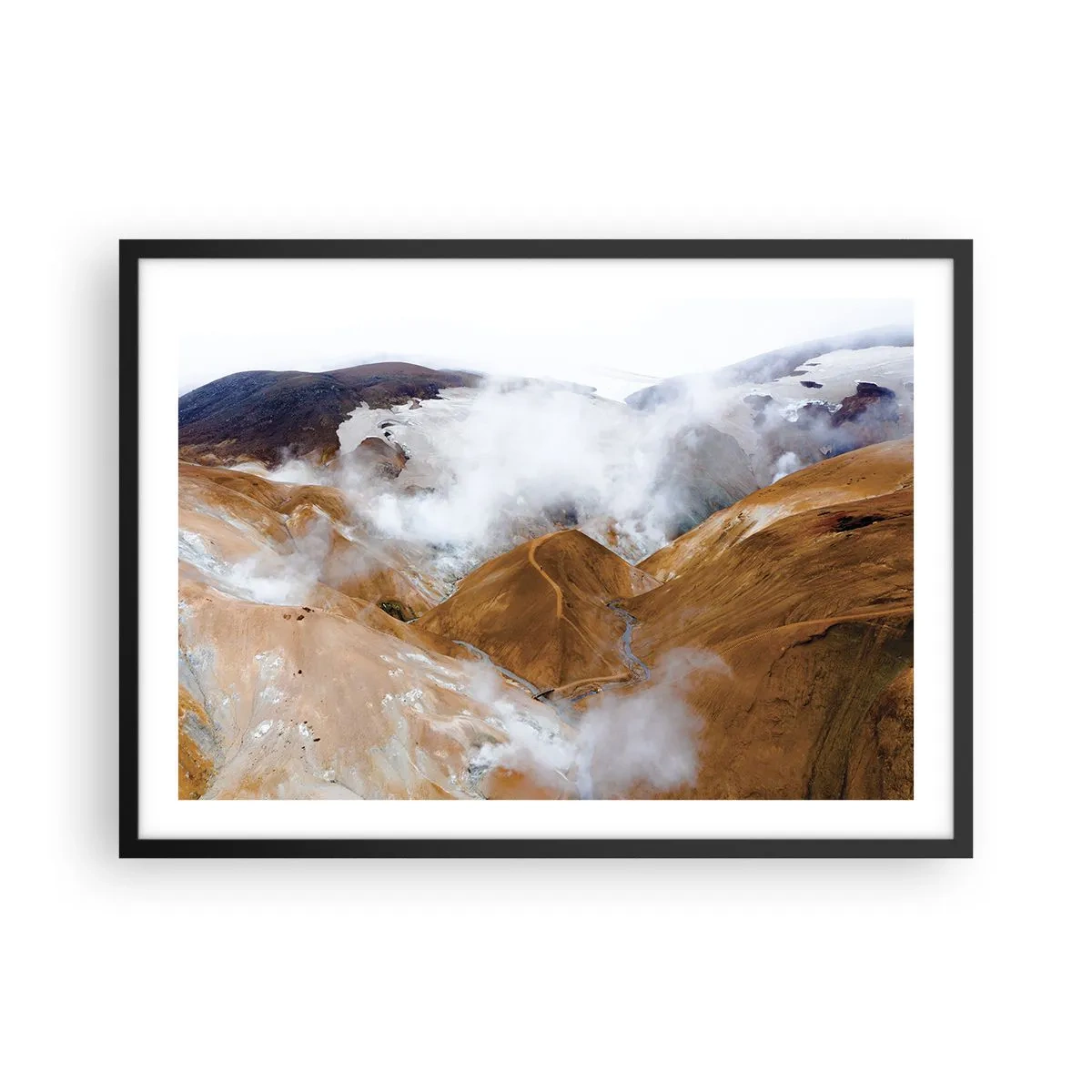 Plakat i sort ramme - Den rå skønhed i Island - 70x50 cm