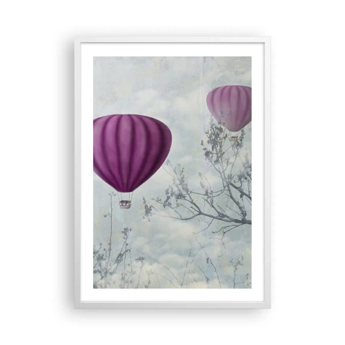 Plakat i hvid ramme - Som skibe på himlen - 50x70 cm