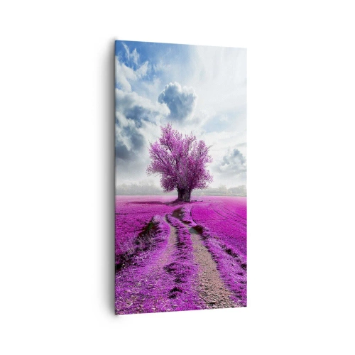 Lærredstryk - Billede på lærred - Hedeslette - charmerende - 65x120 cm
