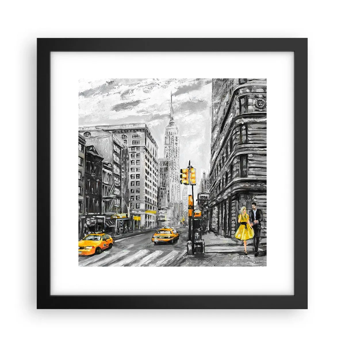 Plakat i sort ramme - En fortælling fra New York - 30x30 cm