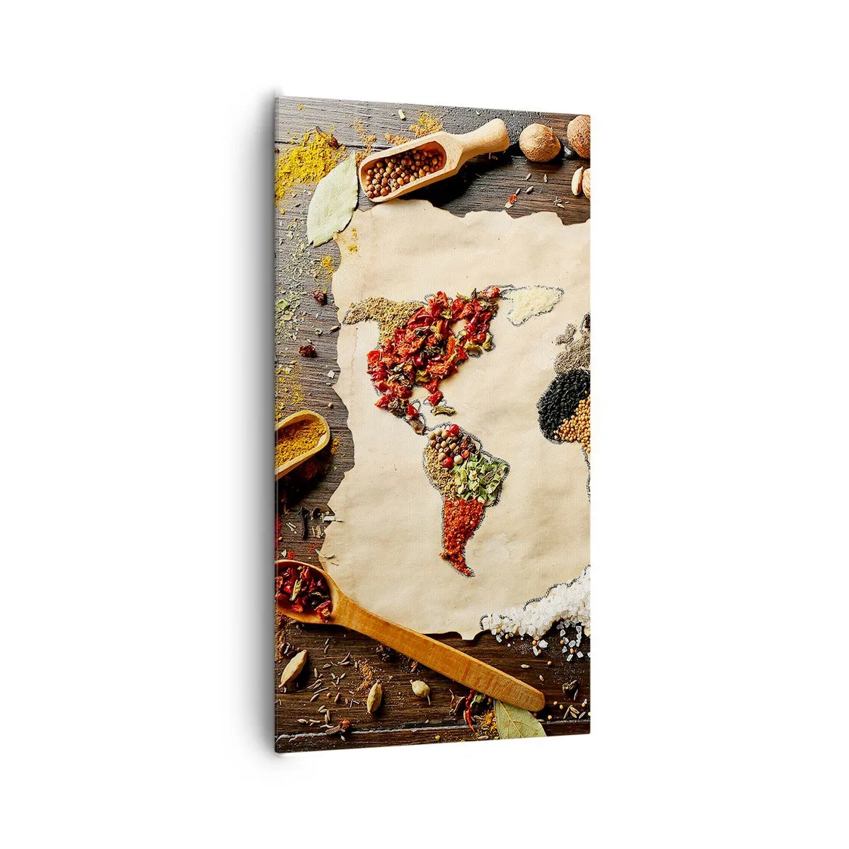 Lærredstryk - Billede på lærred - Alle verdens smage - 65x120 cm