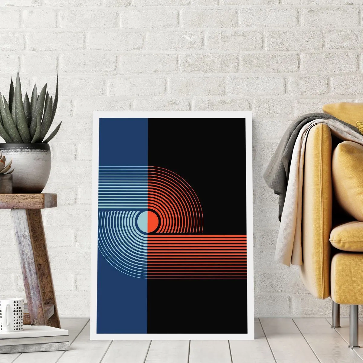 Plakat - I en geometrisk omfavnelse - 50x70 cm