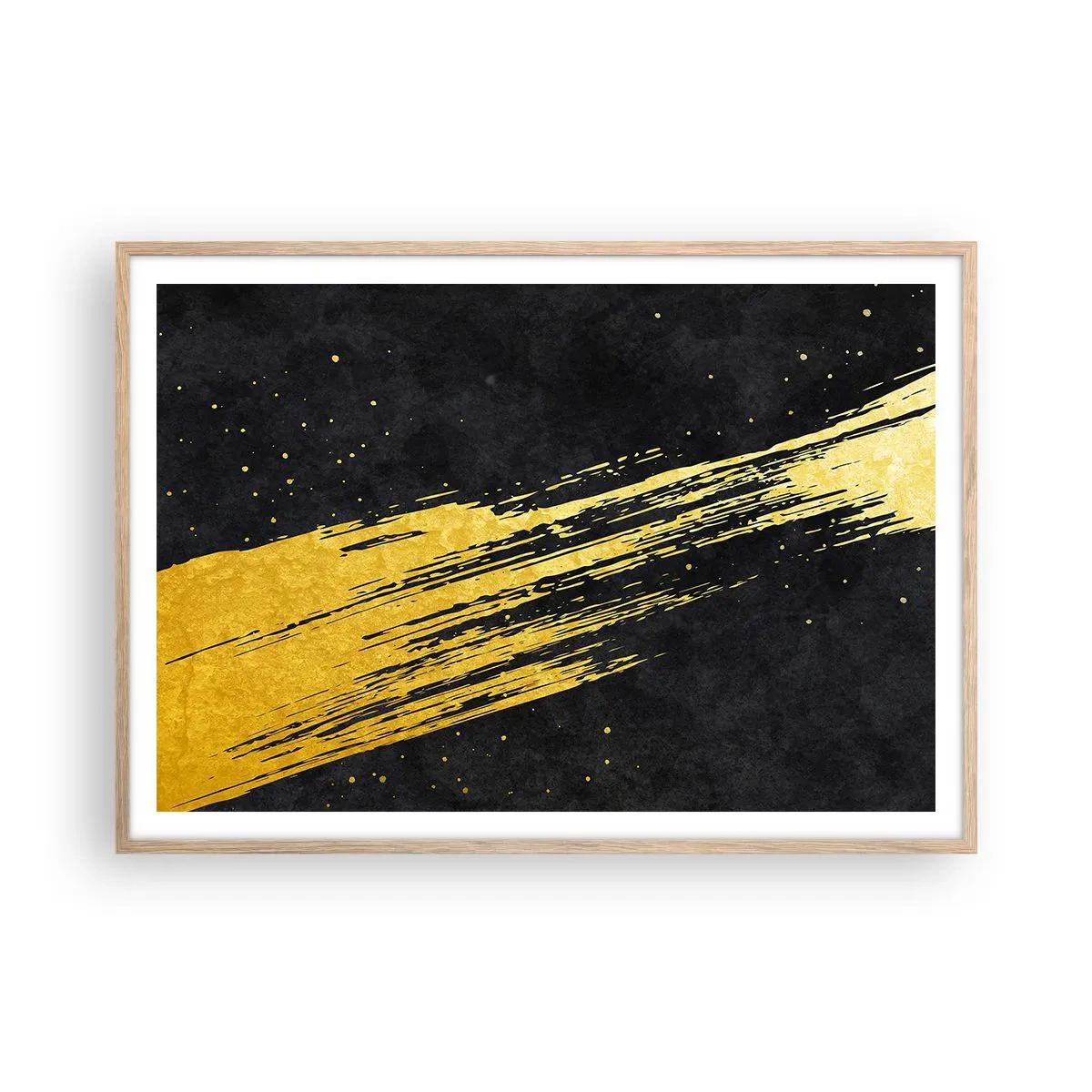 Plakat i ramme af lyst egetræ - Hop ind i hyperrummet - 100x70 cm