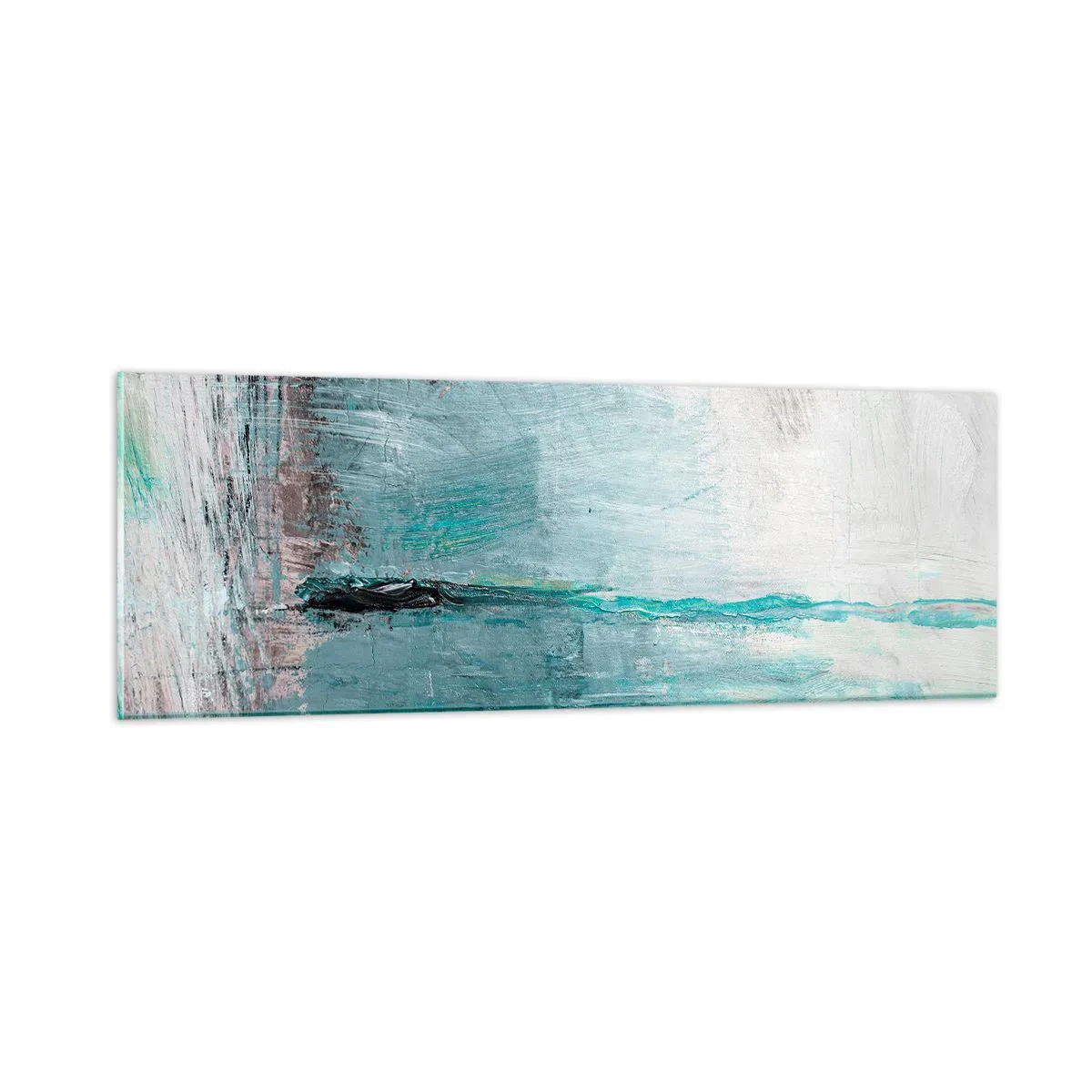Billede på glas - Horisontalt med blå farve - 90x30 cm