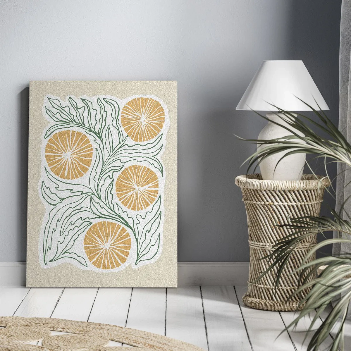 Lærredstryk - Billede på lærred - Etnisk med et strejf af abstraktion - 45x80 cm