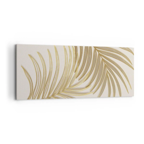 Lærredstryk - Billede på lærred - Gylden palme! - 100x40 cm