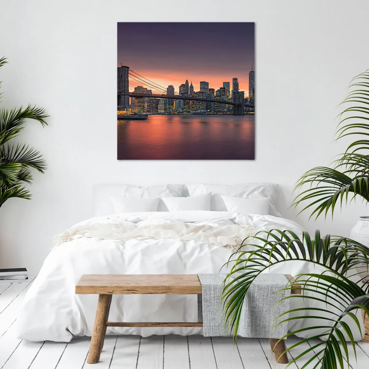 Lærredstryk - Billede på lærred - Sænket i lilla stilhed - 60x60 cm