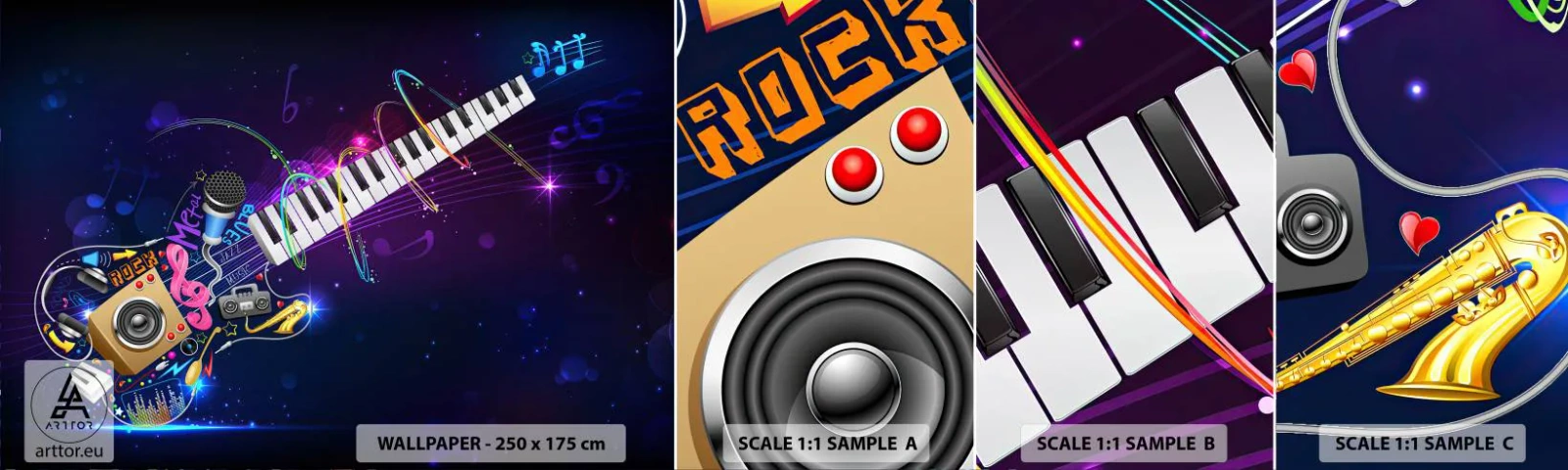 Fototapet Prøve Standard Eco - Og alt er i orden - Abstraktion, Et musikinstrument, musik - 100x30 cm