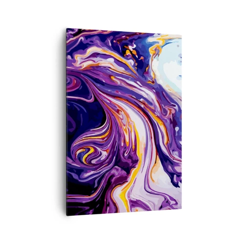 Lærredstryk - Billede på lærred - Rummets bøjning i lilla - 70x100 cm