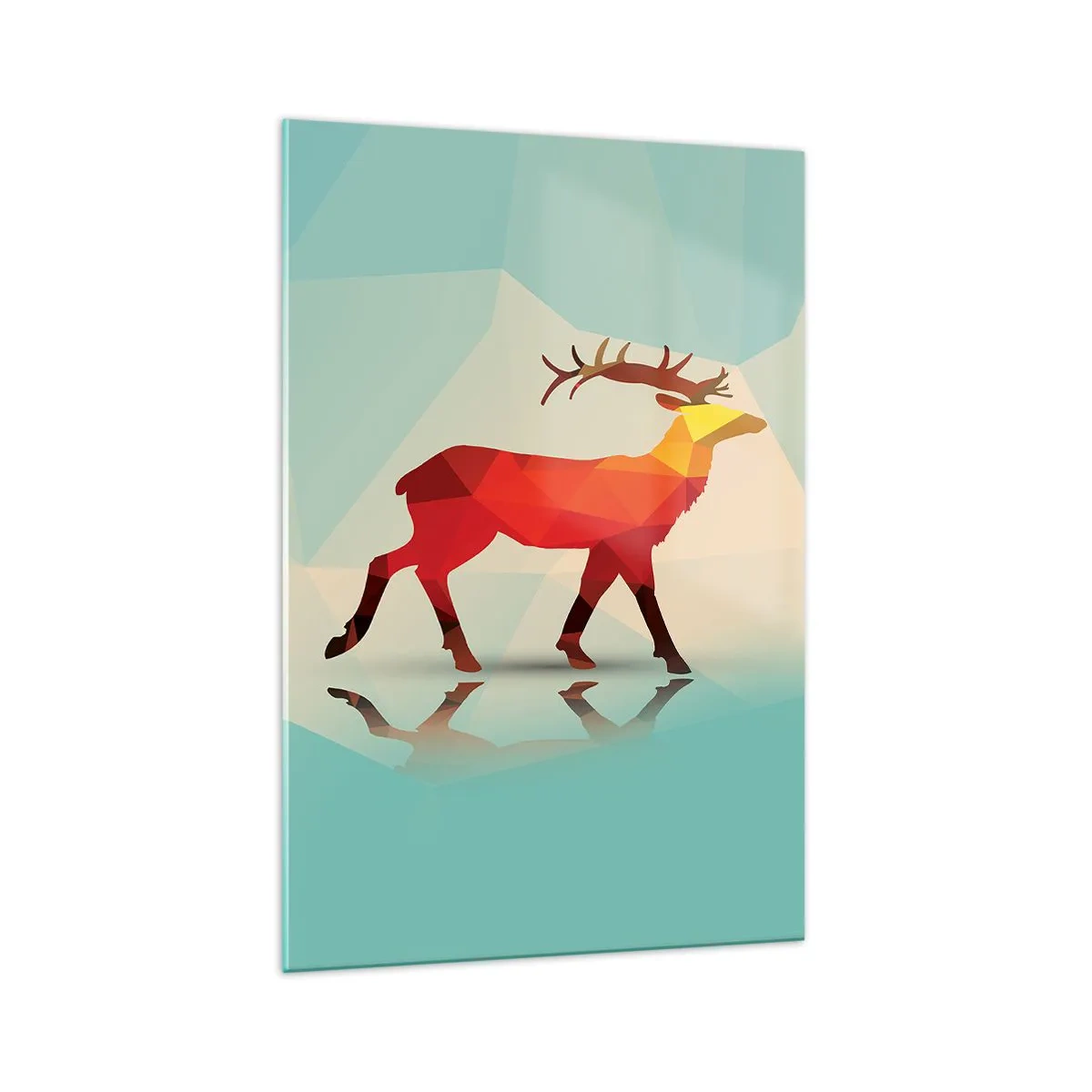Billede på glas - Geometrisk hjort - 70x100 cm