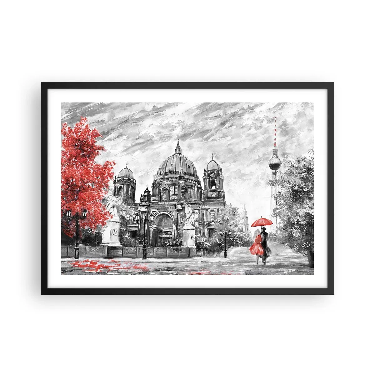 Plakat i sort ramme - Møde i Berlin - 70x50 cm