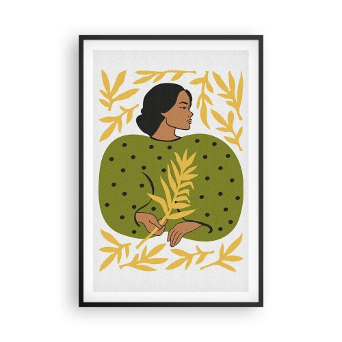 Plakat i sort ramme - Hawaiiansk pige - 61x91 cm