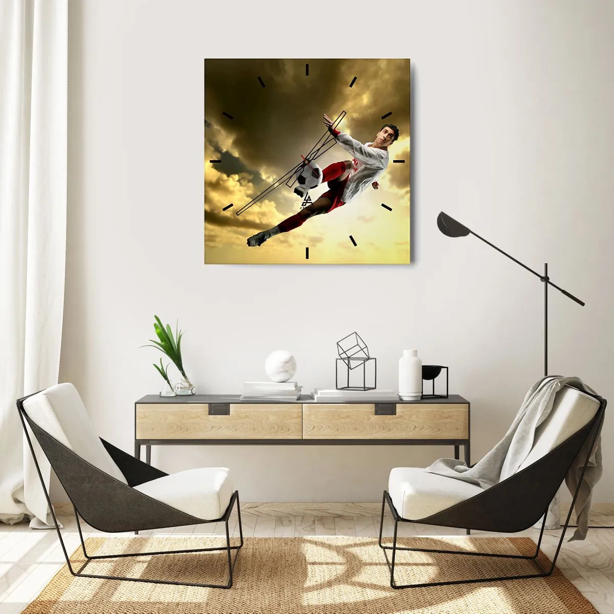 Vægur, Uret - Fodboldhimlen - 40x40 cm