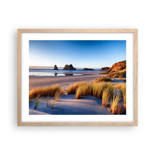 Plakat i ramme af lyst egetræ - For dem, der søger ro - 50x40 cm