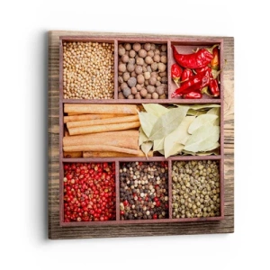 Lærredstryk - Billede på lærred - Orden af former, duftbuket af aromaer - 40x40 cm