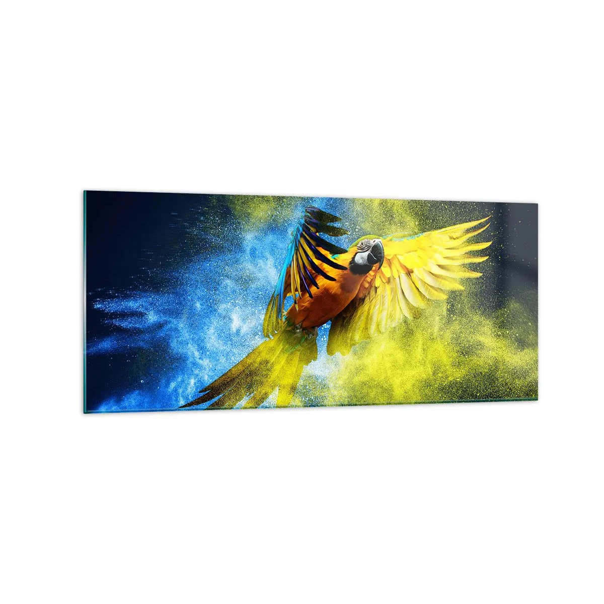 Billede på glas - I det blå-gyldne støv - 120x50 cm