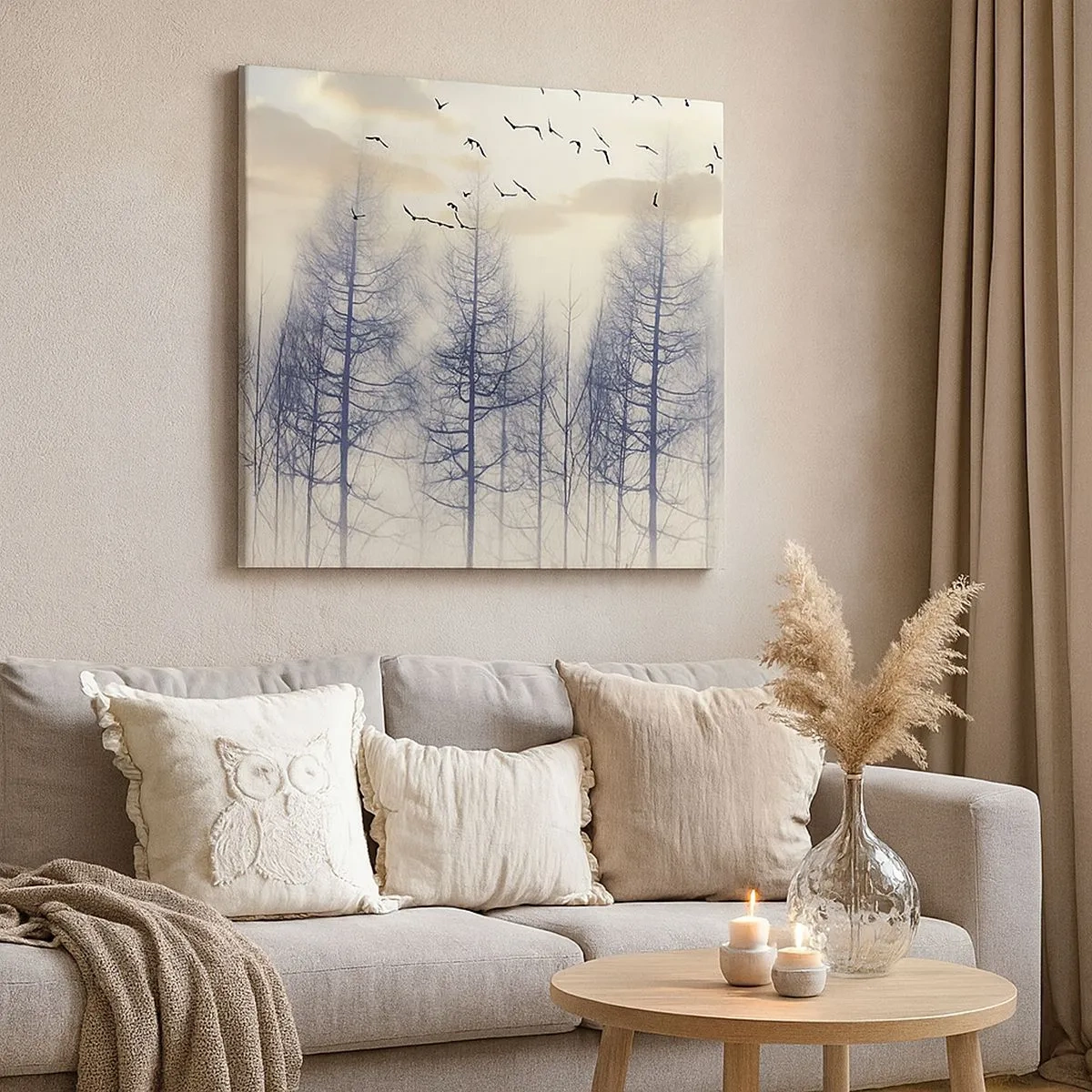 Lærredstryk - Billede på lærred - Skovånder - 30x30 cm