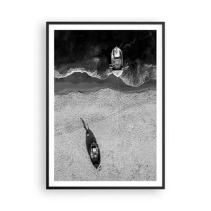 Plakat i sort ramme - Stadig på kysten... - 70x100 cm