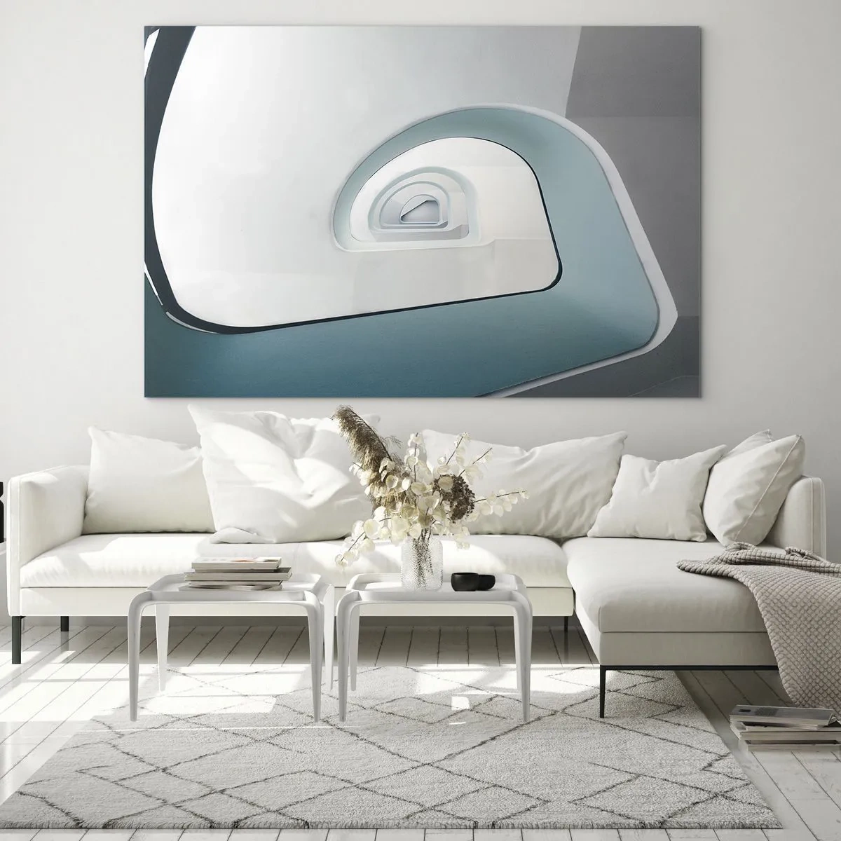 Billede på glas - Til bunden af det blå - 100x70 cm