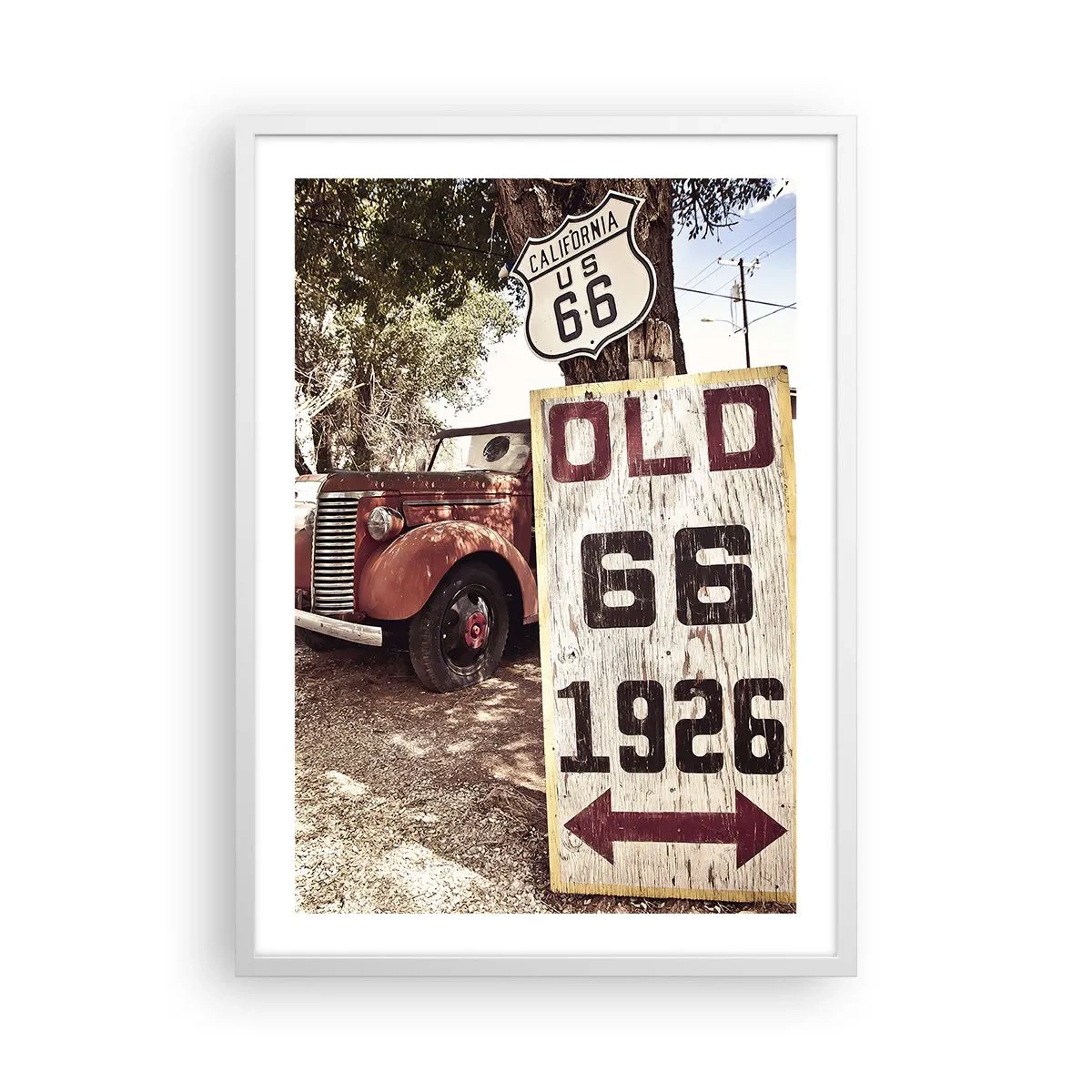 Plakat i hvid ramme - En legende om det amerikanske landskab - 50x70 cm