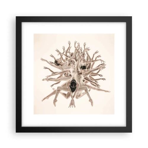 Plakat i sort ramme - Blomstrende i dans - 30x30 cm