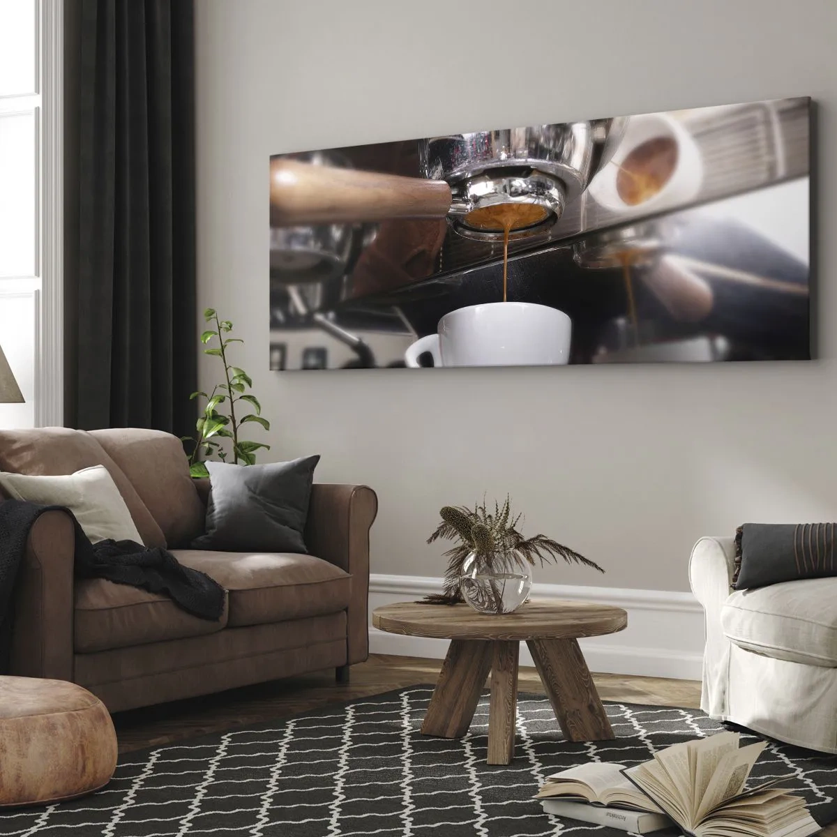 Lærredstryk - Billede på lærred - Et godt øjeblik på dagen - 120x50 cm