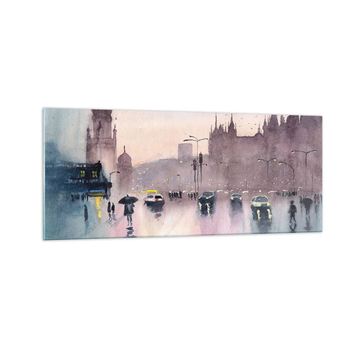Billede på glas - I en regnfuld tåge - 100x40 cm