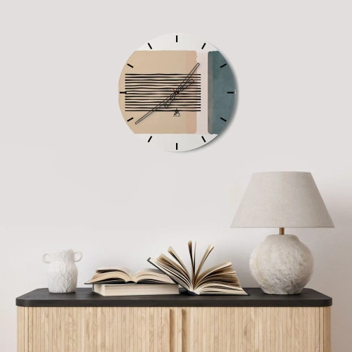 Vægur, Uret - Engelskinspirerede blomster i nuancer af hvid, lyserød og lilla - 30x30cm - Alt er i god stand - Moderne vægdekoration til stue, køkken og soveværelse ARTTOR