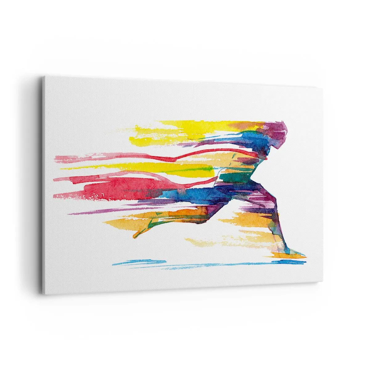 Lærredstryk - Billede på lærred - Løb over regnbuen - 120x80 cm