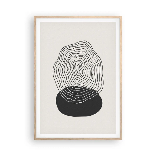 Plakat i ramme af lyst egetræ - Varighed og vibration - 70x100 cm