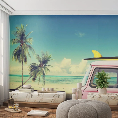 Fototapet Standard Eco - Ferietid til at starte - Landskab, Strand, Surfing - 150x105 cm