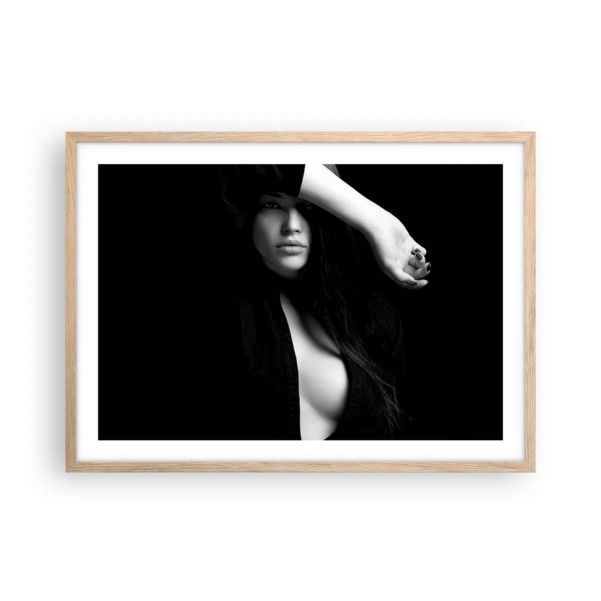 Plakat i ramme af lyst egetræ - Forførelsens skole - 70x50 cm