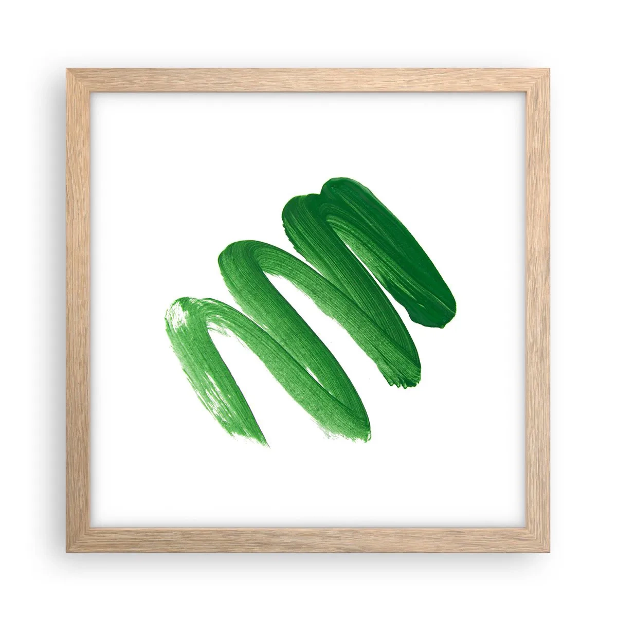 Plakat i ramme af lyst egetræ - En grøn vittighed - 30x30 cm