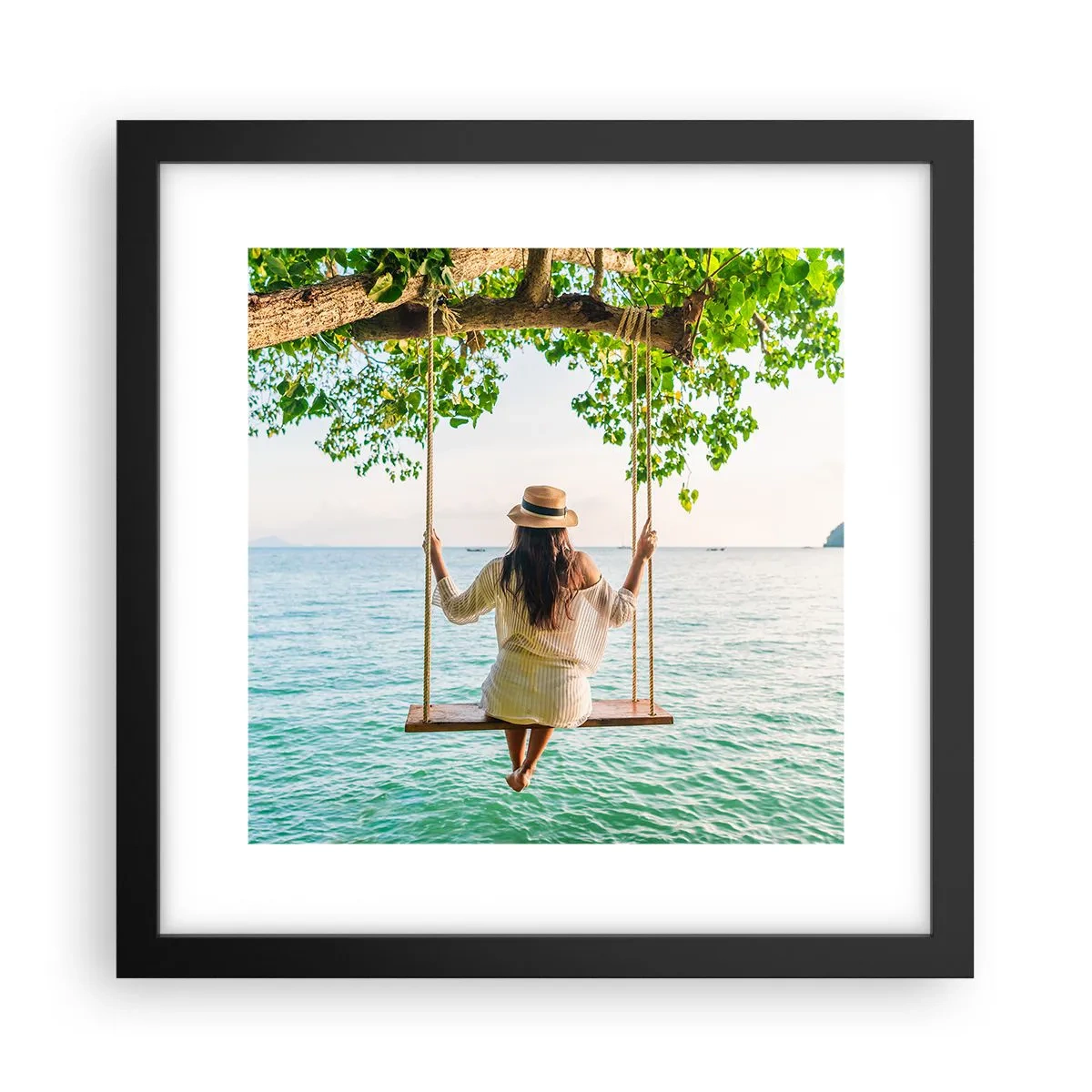 Plakat i sort ramme - Livet er smukt - 30x30 cm