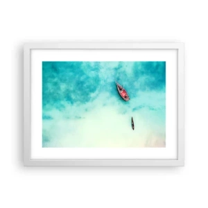 Plakat i hvid ramme - For på Zanzibars strande, når det overskydende vand... - 40x30 cm